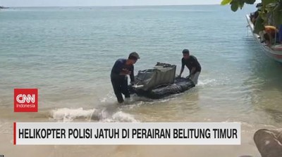 VIDEO: Helikopter Polisi Jatuh di Perairan Belitung Timur