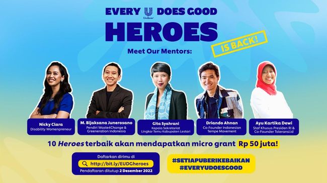 PT Unilever Indonesia, Tbk. kembali meluncurkan program 'Every U Does Good Heroes 2022'