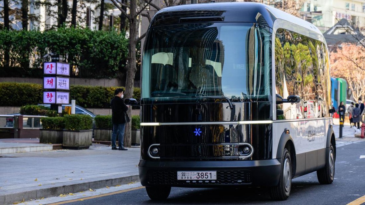 FOTO: Uji Coba Bus Swakemudi Pertama di Seoul