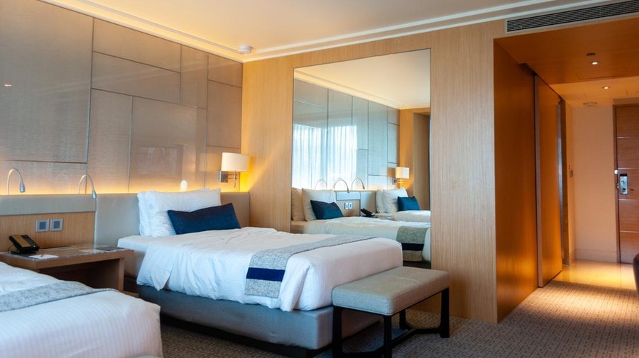 interior of a comfortable and cozy hotel room