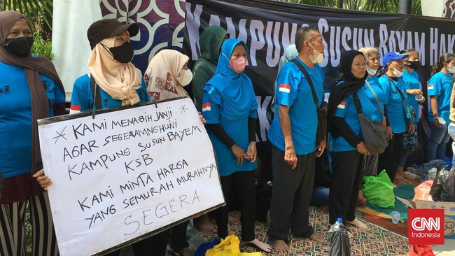 Warga eks Kampung Bayam yang tergusur karena pembangunan JIS berharap bisa segera menghuni Kampung Susun Bayam.