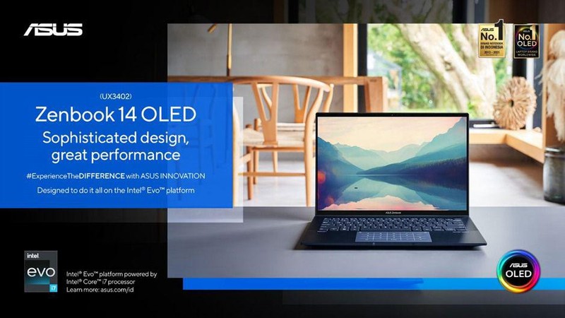 ASUS Zenbook 14 OLED (UX3402) merupakan generasi terbaru dari seri Zenbook Classic yang tampil dengan desain baru yang lebih elegan