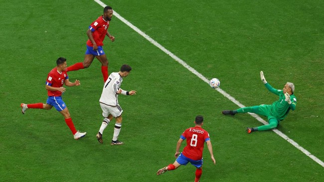 Jerman gagal lolos ke babak 16 besar Piala Dunia 2022 meski menang 4-2 atas Kosta Rika pada laga terakhir Grup E di Stadion Al Bayt, Jumat (2/12) dini hari WIB.