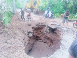 Lubang Menganga di Petang Diperbaiki, Pemicunya Terowongan Jadul Amblas