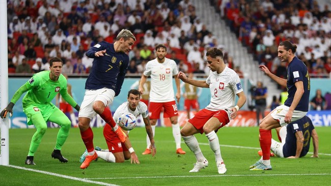 Statistik Inggris dan Prancis relatif berimbang selama Piala Dunia 2022 jelang pertarungan di babak 8 besar di Stadion Al Bayt, Minggu (11/12) dini hari WIB.