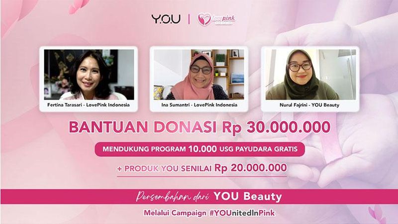 YOU Beauty sebagai brand kecantikan di Indonesia telah menunaikan kewajibannya dalam pemberian donasi kepada organisasi non profit Lovepink.