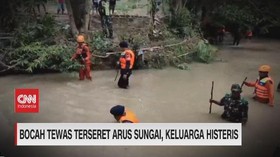 VIDEO: Bocah Tewas Terseret Arus Sungai, Keluarga Histeris
