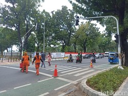 DKI Revitalisasi Trotoar Jl Merdeka Selatan, Pelican Crossing Bakal Digeser