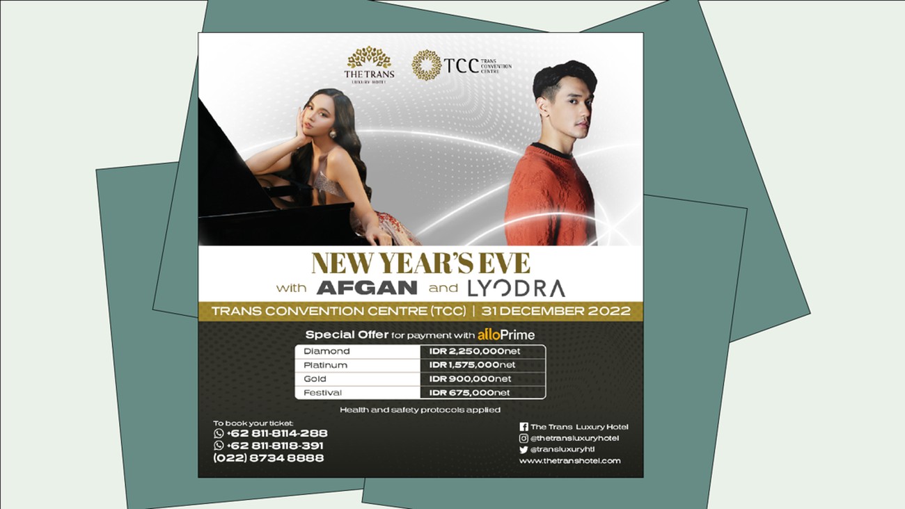 Rayakan New Year's Eve Bersama Afgan & Lyodra di Trans Convention Centre - The Trans Luxury Hotel, Bandung