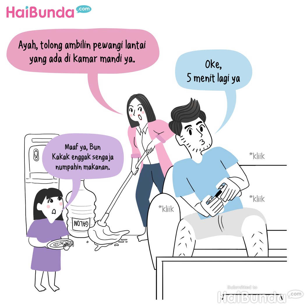 Komik Bunda: Ayah, Si Penunda Pekerjaan Rumah