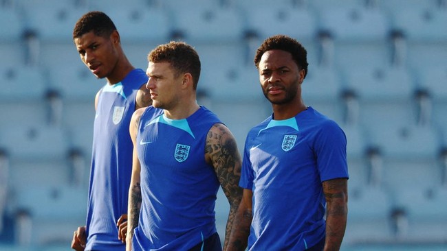Raheem Sterling kembali bergabung dengan timnas Inggris jelang melawan Prancis di babak perempat final Piala Dunia 2022.