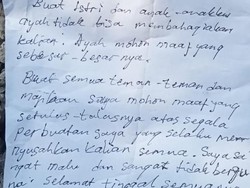 Akhir Hidup Pekerja Toko Bangunan dengan Surat Wasiat Permintaan Maaf