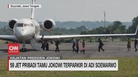 VIDEO: Deretan Jet Pribadi Tamu Jokowi Terparkir di Adi Soemarmo