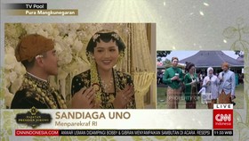 VIDEO: Sandiaga Uno dan Mpok Nur Datang ke Resepsi Kaesang Erina