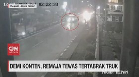 VIDEO: Demi Konten, Remaja Tewas Tertabrak Truk