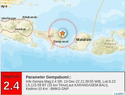 Update! 43 Kali Gempa Guncang Karangasem hingga Malam Ini