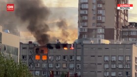 VIDEO: Serangan Drone di Kyiv, Dua Bangunan Rusak