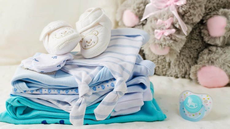 Baby clothes for newborn. In pastel colors