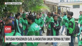 VIDEO: Ratusan Pengemudi Ojol & Angkutan Umum Terima BLT BBM