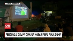 VIDEO: Pengungsi Gempa Cianjur Nobar Final Piala Dunia