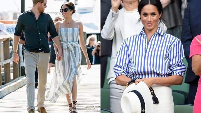 img-title 5 Gaya Meghan Markle Pakai Busana Motif Garis-Garis, Anggun Nan Cantik