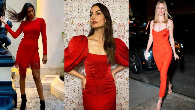 6 Outfit Serba Merah dari Supermodel Dunia untuk Rayakan Natal - Halaman 2