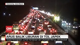 VIDEO: Ribuan Kendaraan Memenuhi Jalur Jalur Tol Cikampek Arah Jakarta