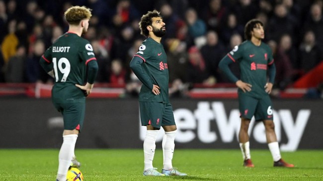 Brentford sukses mengalahkan Liverpool dengan skor 3-1 dalam laga Liga Inggris di Gtech Community Stadium, Selasa (3/1) dini hari WIB.