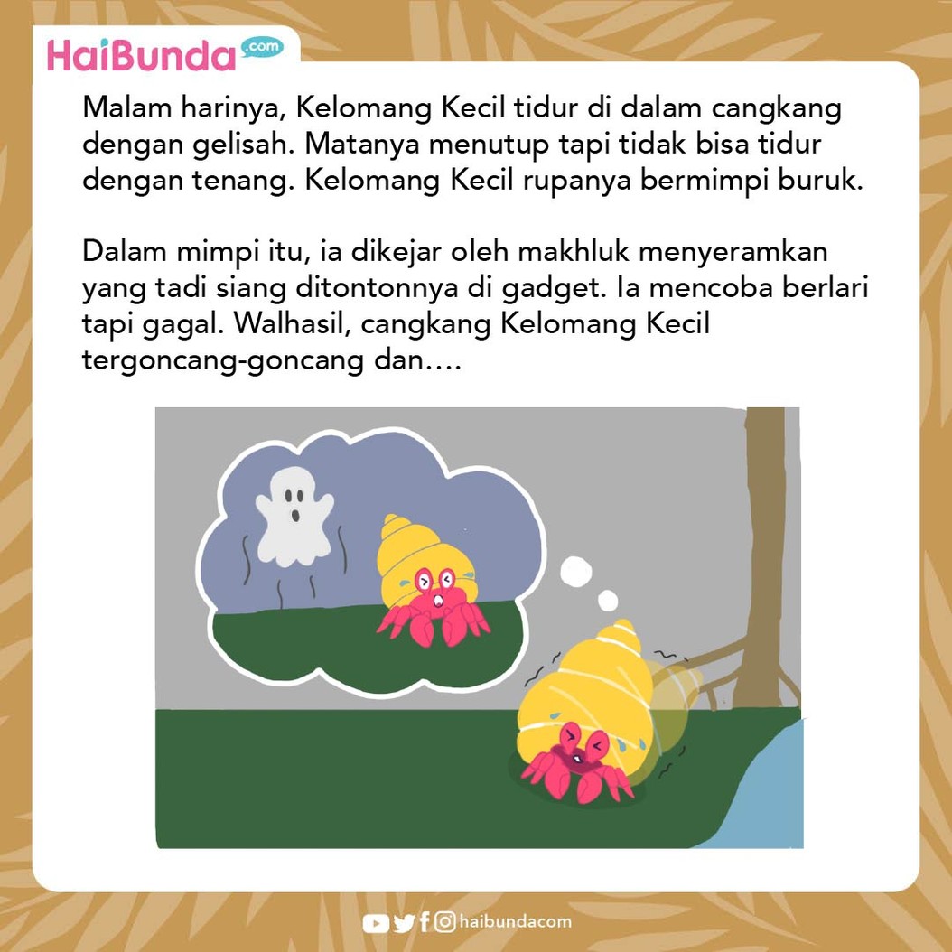 Cerita Fabel Kelomang Paling Suka Cerita Horor