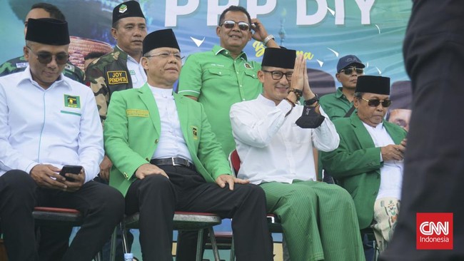 PPP Gorontalo Deklarasi Sandiaga Uno Calon Presiden 2024 DPW PPP Gorontalo mendeklarasikan Sandiaga Uno sebagai calon presiden 2024. Namun Sandi tak hadir dalam deklarasi itu.