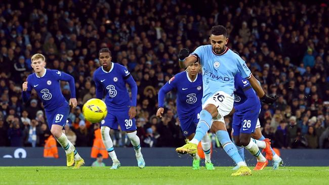 Mahrez Cetak Dua Gol, Man City Hajar Chelsea 4-0