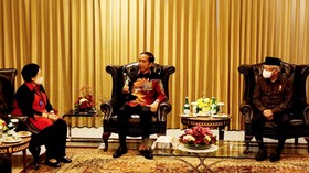 Momen Jokowi-Ma'ruf Duduk Bareng Megawati dan Puan di HUT ke-50 PDIP