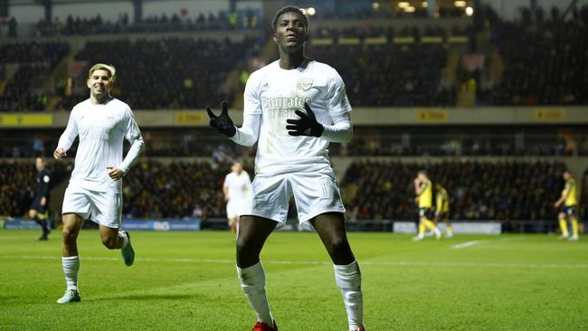 Arsenal mengalahkan Oxford United 3-0 pada babak ketiga Piala FA di Stadion Kassam, Selasa (10/1) dini hari WIB. Eddie Nketiah jadi bintang kemenangan Arsenal.