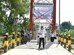 2 Desa di Pedalaman Aceh Besar Akhirnya Terhubung Jembatan Gantung Lagi