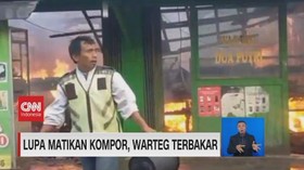 VIDEO: Lupa Matikan Kompor, Bangunan Warteg Terbakar