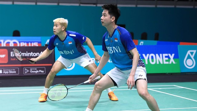 Kevin Sanjaya Sukamuljo/Marcus Fernaldi Gideon berhasil melaju ke babak 16 besar Indonesia Masters usai mengalahkan Kang Min Hyuk/Seo Seung Jae.