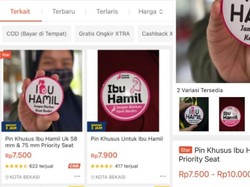 Viral Pin Ibu Hamil untuk Kursi Prioritas di KRL Dijual Bebas di e-Commerce