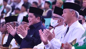 Bertemu di Acara NU, Ganjar Pranowo dan Erick Thohir Saling Puji