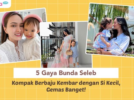 5 Gaya Bunda Seleb Kompak Berbaju Kembar dengan Si Kecil, Gemas Banget!