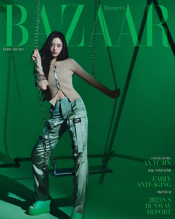 Potret memesona terbaru Ahn Yu Jin dalam balutan item fashion Fendi terdapat pada sampul majalah Harper's BAZAAR Korea edisi Februari mendatang. Dalam pemotretan tersebut Ahn Yu Jin memancarkan ragam pesonanya yang menarik./ Foto: instagram.com/_yujin_an