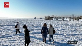 VIDEO: Suhu Turun Hingga -17 Derajat Celsius, Laut Kaspia Membeku