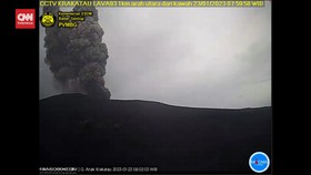 VIDEO: Sepanjang Senin Pagi, Gunung Anak Krakatau Erupsi 8 Kali