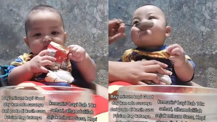 img-title Demi Konten! Viral di TikTok Bayi Usia 7 Bulan Diberi Minum Kopi sampai Nasi Ayam Utuh, Duh!