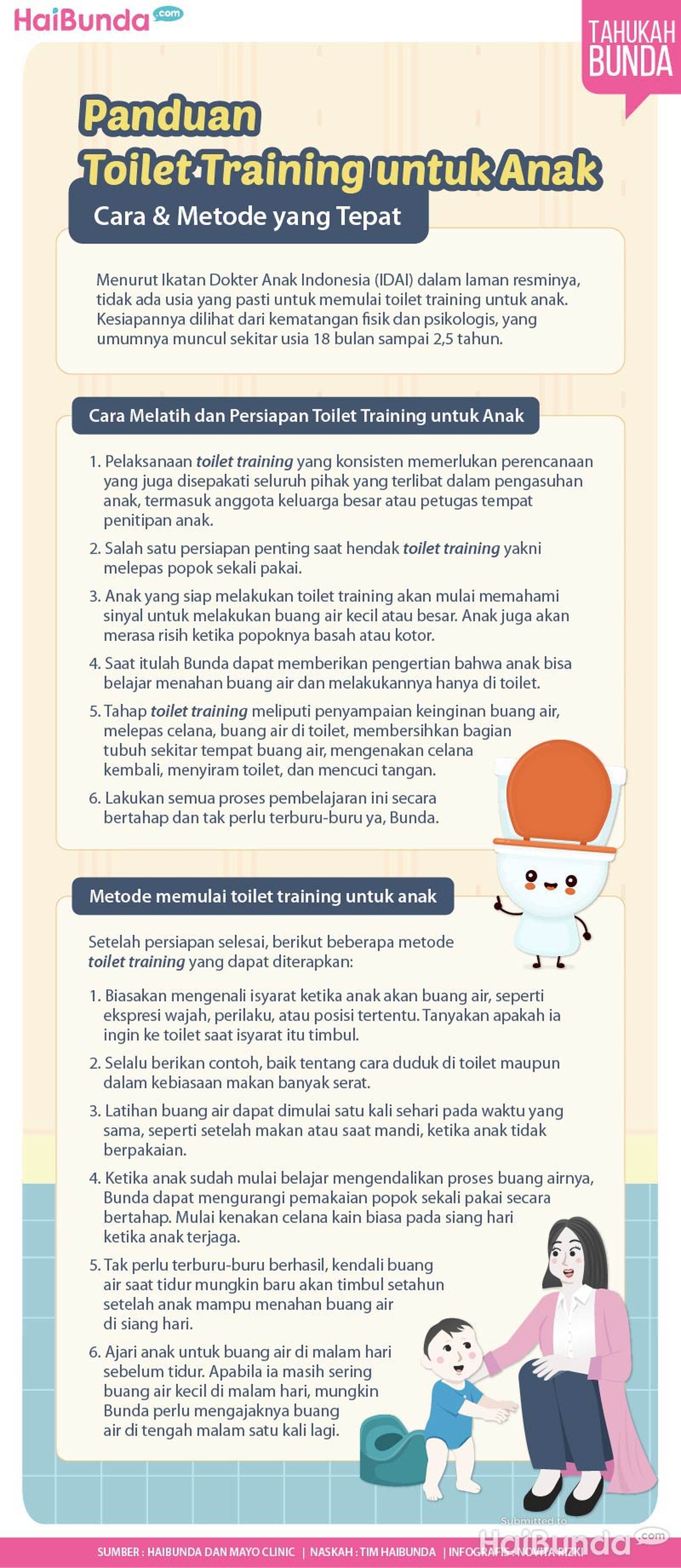 Infografis Panduan Toilet Training untuk Anak, Cara & Metode yang Tepat