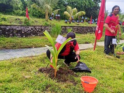 HUT ke-50, PDIP Karangasem Tanam 700 Bibit Pohon