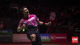 FOTO: Teriakan Jonatan ke Final Indonesia Masters 2023