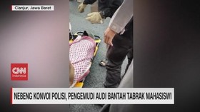 VIDEO: Nebeng Konvoi Polisi, Pengemudi Audi Bantah Tabrak Mahasiswi