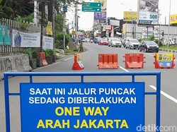 Polisi Terapkan One Way Menuju Jakarta, Lalin Arah Puncak Ditutup