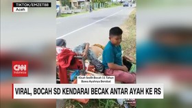 VIDEO: Viral, Bocah SD Kendarai Becak Antar Ayah ke Rumah Sakit