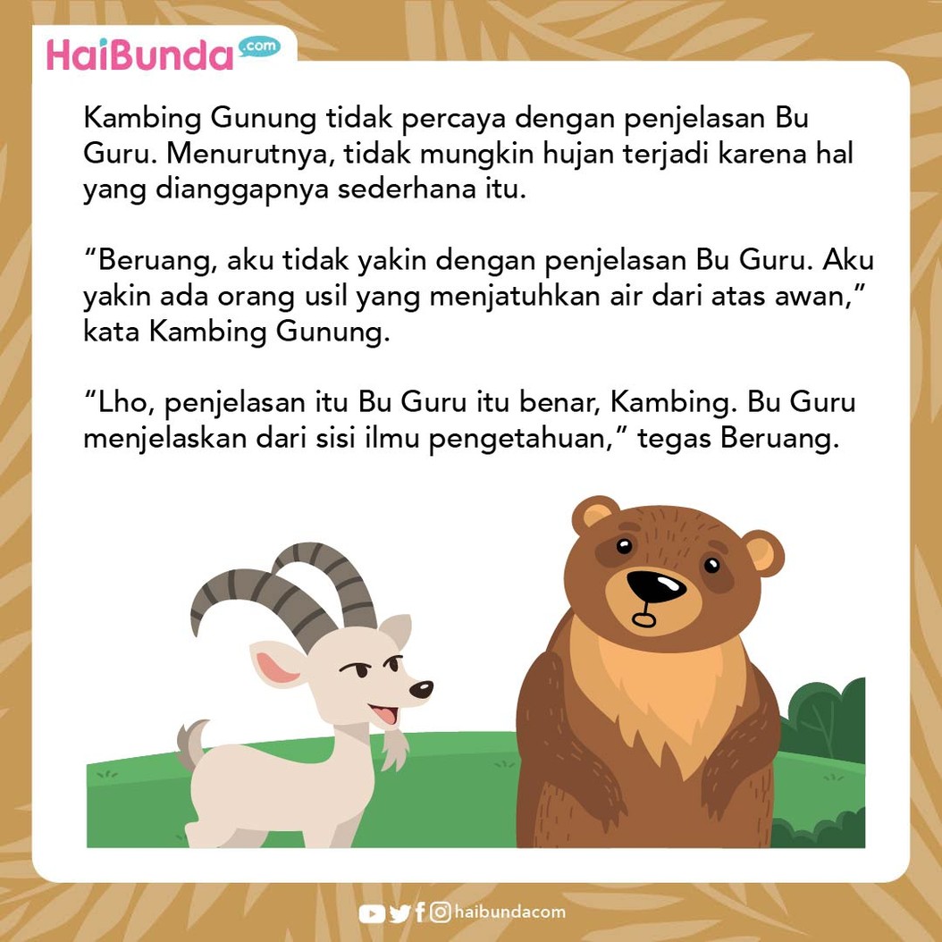 Cerita Fabel Kambing Gunung Bertanya Asal-Usul Hujan